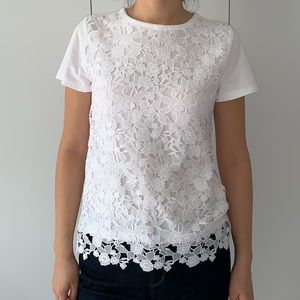 Ann Taylor white shirt with lace